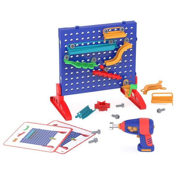 Educational Insights Design & Drill Marble Maze, Marble Run STEM Toy, Over 50 Pieces, Ages 5+