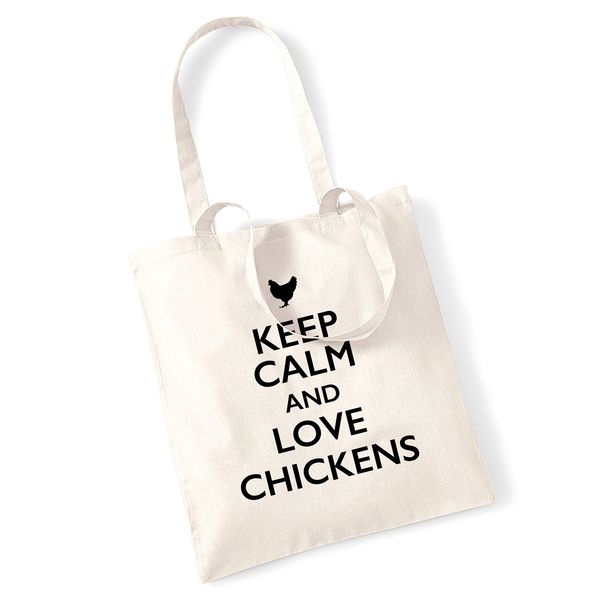 Keep calm and love chickens tote bag