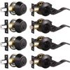 4 Sets-Front Door Entry Lever and Single Cylinder Deadbolts Combination Set, Key