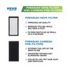 VEVA Premium HEPA Filter 2 Pack SIZE E Including 6 Carbon Pre Filters