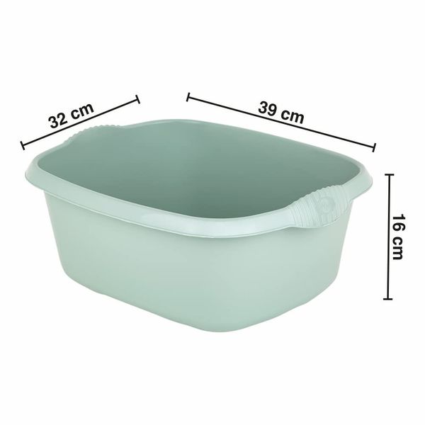 39CM Silver Sage High Grade Rectangular Rectangle Washing Up Bowl Basin 12L Litre Capacity Washing Basin Mixing Bowl Sink Tidy Organiser