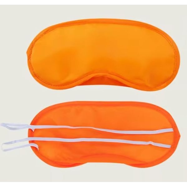 CMJ 2 x Orange Eye Mask Travel Sleep Masks Eyemask Blindfold with Nose Pad Sleeping