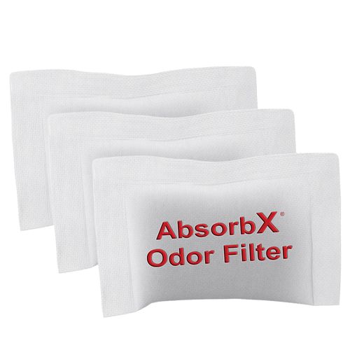 iTouchless Official AbsorbX Trash Can Odor Filters 3-Pack All Natural Activated Charcoal Deodorizer Air Freshener Absorber Stops Garbage Smells for 8 Gallon & Larger Garbage Bins with Compartment