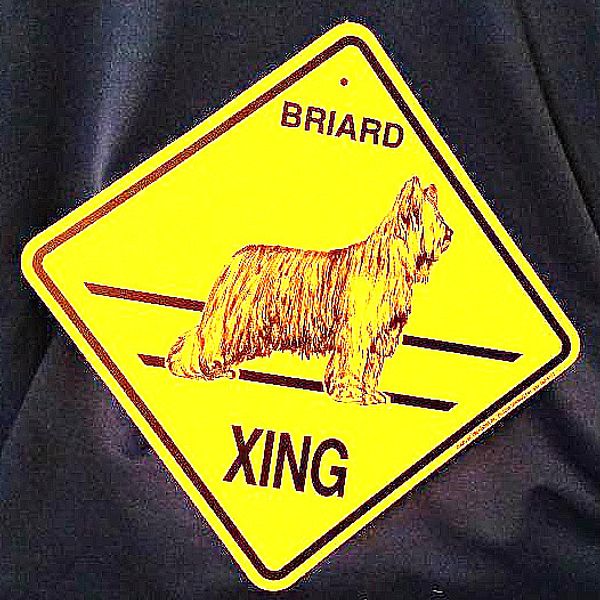 Briard Dog Xing Sign