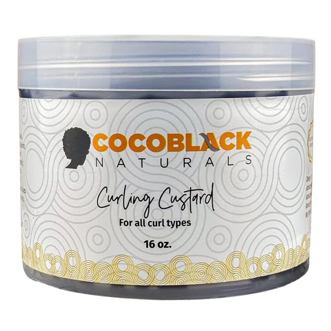 Coco Black Naturals Curling Custard Ghana for Coily Kinky Type 3a -4c Hair, 17 fl oz