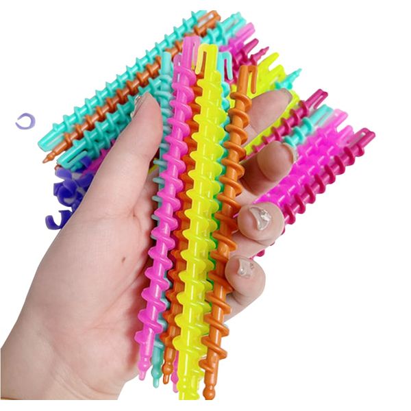 26 Pieces 6inch Spiral Hair Perm Rod Colorful Plastic Long/Medium Hair Barber Hairdressing Styling Curling Perm Rod No Heat Hair Curlers for Women Girls