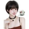M Grande DY08A Basic Line Wig, Supervised by Active Top Stylist, 6 Piece Set, Women's Wig, Short, Natural, Small Face, Full Wig (F, Brown Black sh)