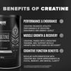Micronized Creatine Monohydrate Powder, Muscle Recovery, Caffeine Free, Creat...