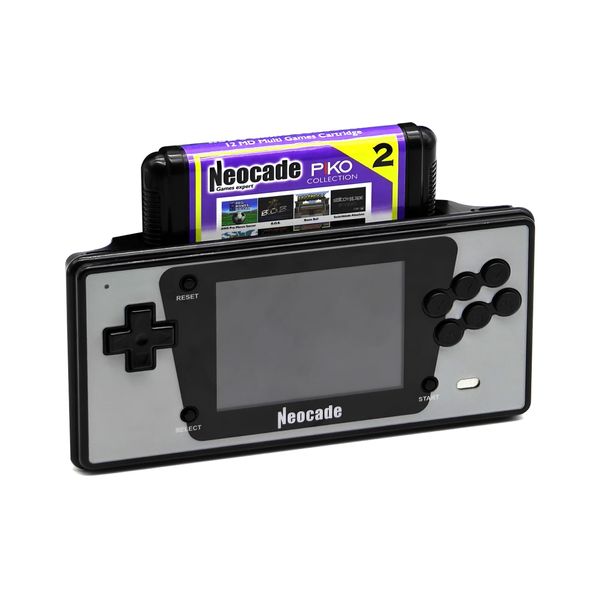 NEOCADE Retro Handheld Game Console for Sega Genesis, 12 MD Games Cartridge and 18 Built-in PIKO Classical Games