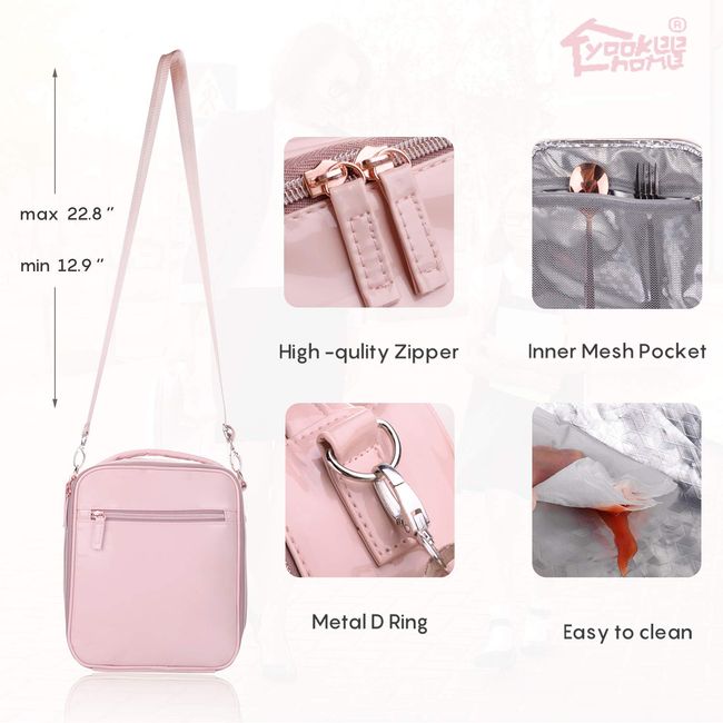  Waterproof Lunch Box for Girls Cute Kids Lunchbox Shiny Pink  Lunch Bags with Shoulder Strap and Pocket for Teen Girls Insulated Lunch  Cooler Bag for School Outdoor Travel : Home 