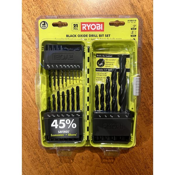 Ryobi 21 Piece Black Oxide Drill Bit Set