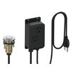 KANARY Sink Top Air Switch Kit(All Brass Button) for Garbage Disposal with Power Module (Round,Chrome)