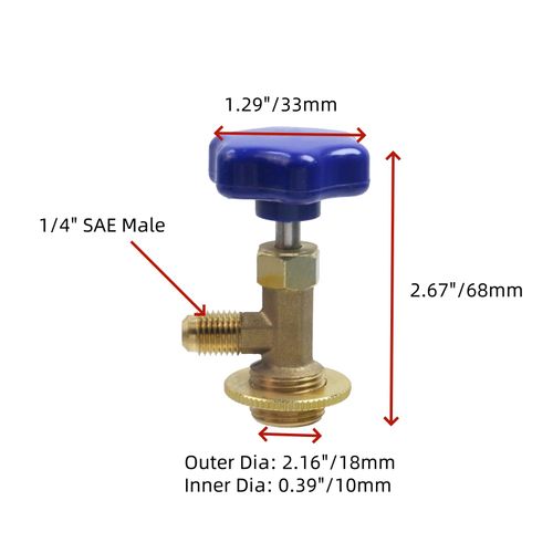 KUMGROT Stainless Steel 1/4" Self-Sealing Can Opener R12 R22 R600 Auto Air Conditioning Repair Tools