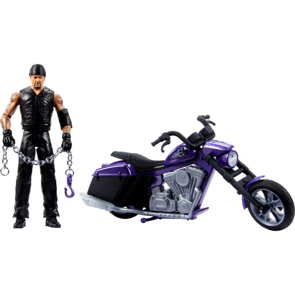 Mattel WWE Wrekkin' Slamcycle Vehicle & Action Figure Playset with Toy Motorcycle & Undertaker 6-inch Collectible, Launching Action & Breakaway Parts