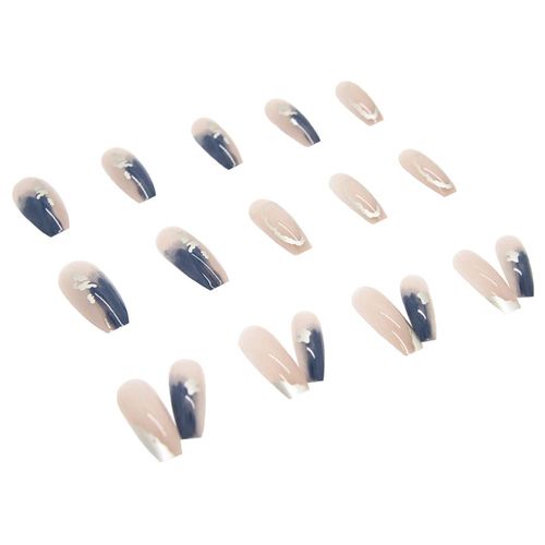 Set of 24 Nail Tips, Gradient Nails, Removable, Fake Nails, For Taking Photos, Weddings, Coming-of-Age Ceremonies, Parties, Afterparties, Pearl Rhinestones, Set of 24