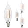 4Pack LED Flame Tip Chandelier Light Bulb, 5W(60W), 3000K, 500LM, CA10
