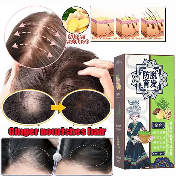 20g*10pcs Ginger Plant Extract Anti-Hair Loss Hair Shampoo-American supplier