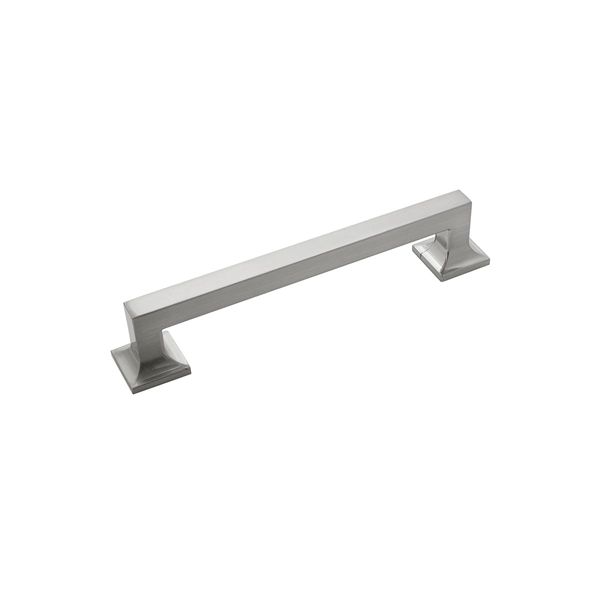 Hickory Hardware 1 Pack Solid Core Kitchen Cabinet Pulls, Luxury Cabinet Handles, Hardware for Doors & Dresser Drawers, 6-5/16 Inch (160mm) Hole Center, Satin Nickel, Studio Collection