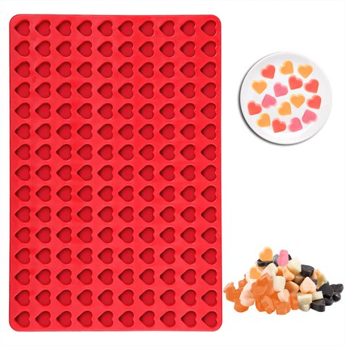 Webake Mini Heart Mold, 150 Cavities Heart Mould Silicone Gummy Candy Chocolate Mold Baking Tray for Homemade Treats Valentine's Day Love Wax Melt Making