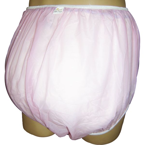 Baby Pants Classic Plastic Pant, Pull-on, Pink Stars Textured Size MD