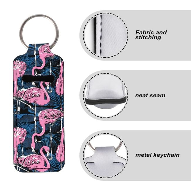 20 Lip Balm Holder Keychain Leopard Clip on Chapstick Lipstick Keychain.