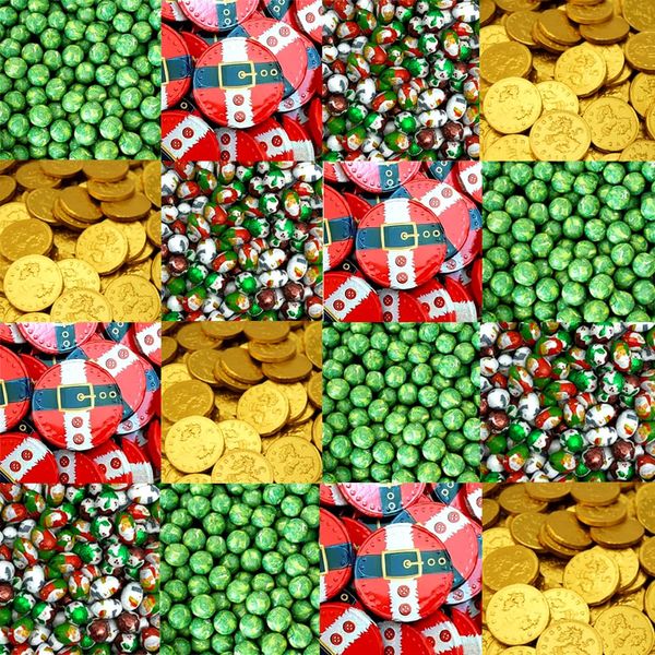 Christmas Milk Chocolate Coins,Balls,Santa Belt Coins,Gold Coins - Christmas Party Wrapped Coins,Balls Chocolate Bags (500g)