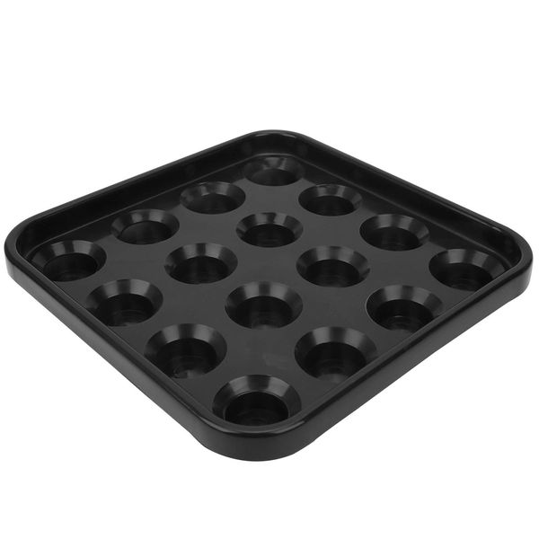 Keenso Billiard Ball Tray, 16 Holes Pool Ball Tray Billiard Ball Holder Tray Snooker Ball Storage Tray Pool Table Accessories 16 Balls(schwarz) Billard-Zubehör