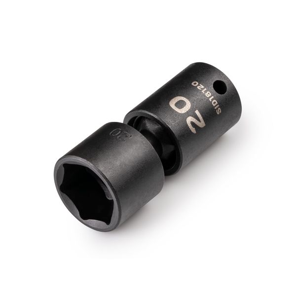 TEKTON 3/8 Inch Drive x 20 mm 6-Point Universal Joint Impact Socket | SID18120