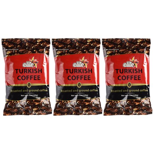 Elite Turkish Coffee Roasted and Ground 3.5 Ounce (3 Pack)