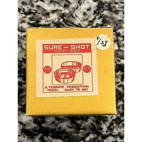 Sure-Shot Dice Box VINTAGE MAGIC TRICK E-Z Magic Original Box Plastic Pieces