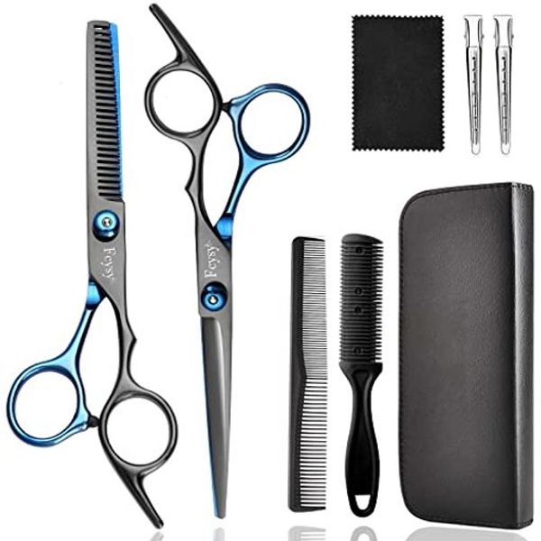 Hair Cutting Scissors Kit, FCYSY Professional Barber Scissors Set, Hair Scissors Thinning Scissors, Hair Scissors Haircutting Scissors, Haircut Blending Salon Scissors, for Men, Women, Pets