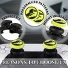 PlayRealm NO Falling Off Thumbstick Extender x 2 & Thumb Grip x 4 for PS5 & PS4 Controller (Dinosaurs)