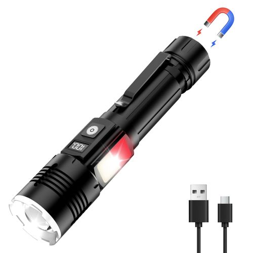 Rechargeable Flashlights, Flashlight High Lumens, Bright Tactical Flash Light, Small Magnetic Flashlight With Clip, 9 Modes LED Flashlight, Powerful Flashlights For Home Emergency, Car, Camping, Work