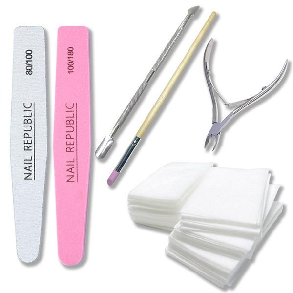 Nail removal &amp; care set Nail care Gel removal Cuticle nipper Pusher Nail file Easy nail removal at home 