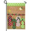 Burlap Merry Christmas Flip Flops Double Applique Garden Flag