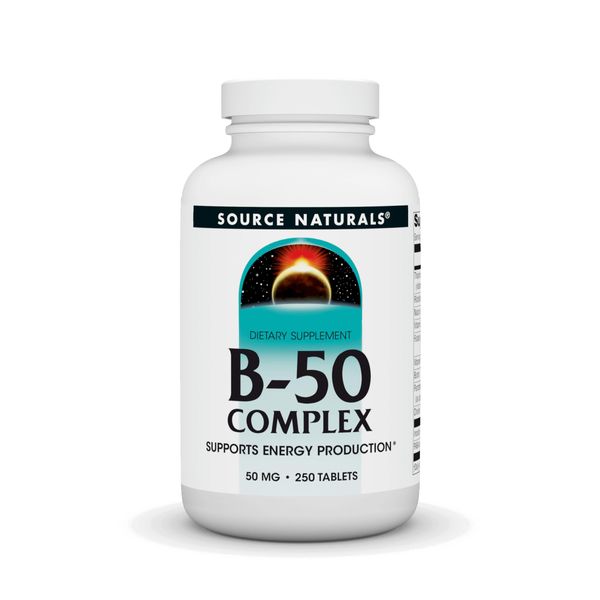 Source Naturals B-50 Complex 50 mg B-Vitamins For Energy Production Support - 250 Tablets