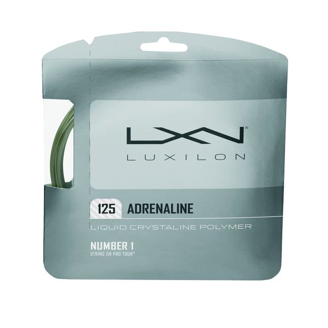 Wilson LUXILON Adrenaline 125 Tennis String, Platinum, 16L-Gauge