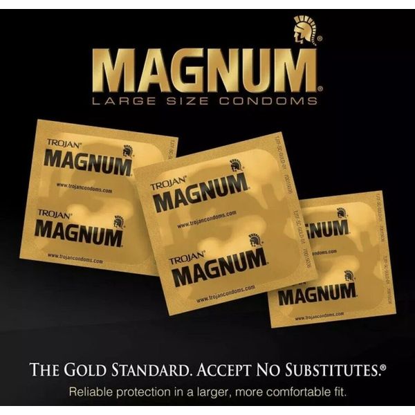 MAGNUM Lubricated Condoms Large Size Condoms 25 Count With Lube Sample