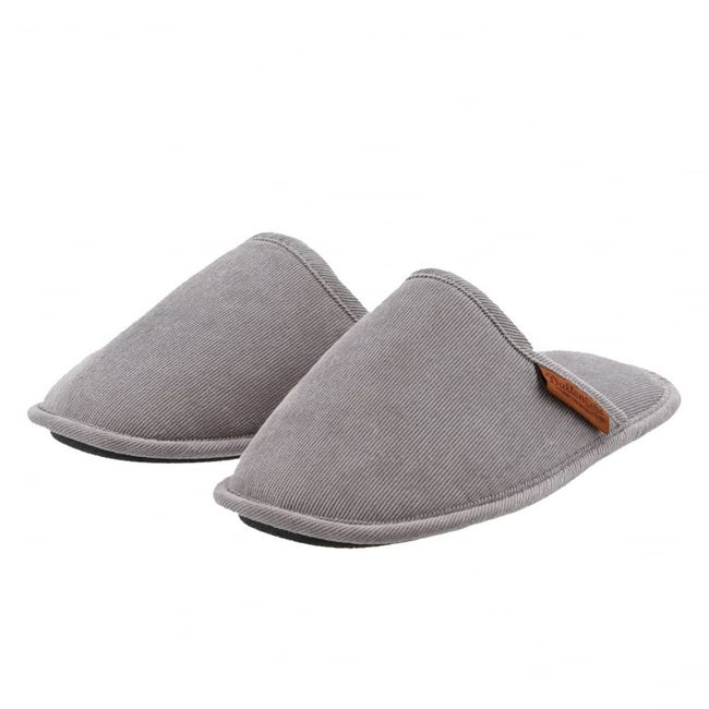 Dulton T20-0224S/GY Room Shoes, Corduroy Slippers, EV, Gray, Height 3.5 x Width 4.3 x Depth 10.6 inches (90 x 110 x 270 mm), Women's Cordurory Slippers