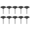 sourcing map 10pcs Tee Wing Knobs Thumb Screws M8 x 35mm Standard Male Thread Plastic T Knobs Handles Hand Clamping Knobs Grip Thumbscrew, Black