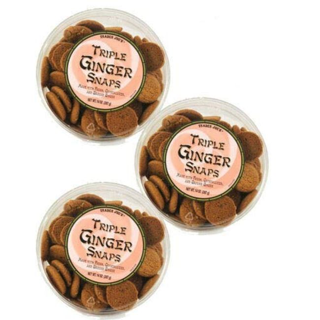 Trader Joe's Triple Ginger Snaps - 3 Pack (14 oz tubs)