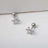 Screw Back 925 Sterling Silver Tiny Snowflake Earrings Studs for Christmas Winter Party