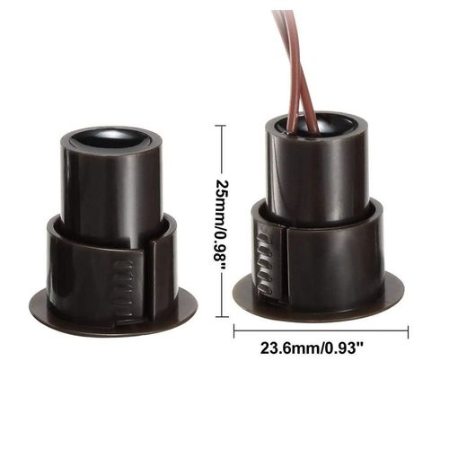 RC-36 NC Recessed Wired Security Window Door Contact Sensor Alarm Magnetic Reed Switch, for Home Security and Burglar Alarm Systems, Sets of 3, Brown