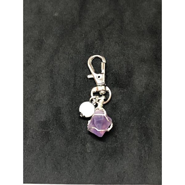 Amethyst & Moonstone Pet Charm, Healing Gemstone Charm, Crystal Collar Charm