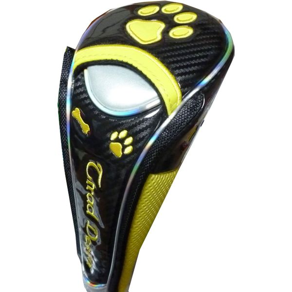 Golf Head Cover for Utility Paw Magnetic (Black/Yellow, Utility for)