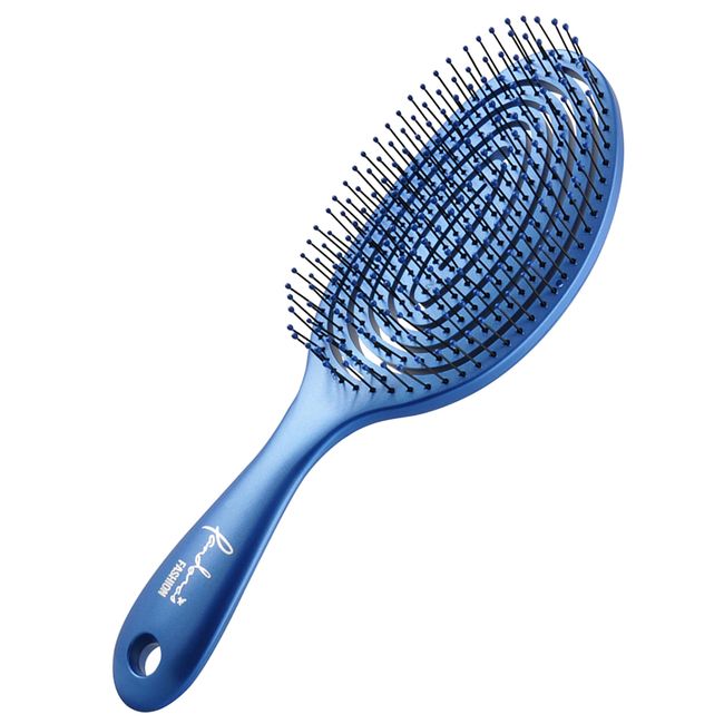 A8200BL Women's Hair Brush, Cushion, Scalp Massage Brush, Dryer, Good Drying, Brushing, Helix, 3D Detangle, Blue, Regular