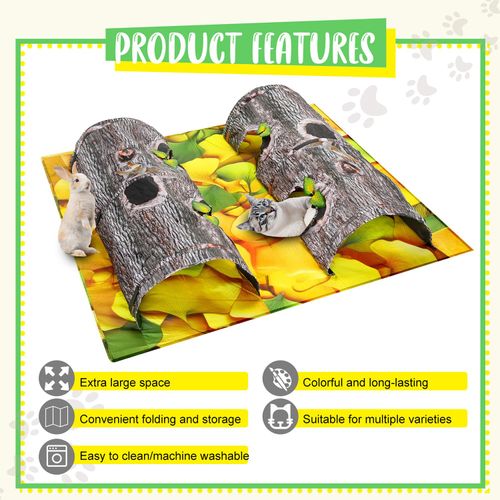 AMYESE Pet Activity Tunnels - Interactive Tree Trunk Cat Play Tunnel Tube Center with Peek Holes, Pets Puzzle Hunt Chase Training Center for Kitten, Ferret,Hedge,Rabbits,Small Animals