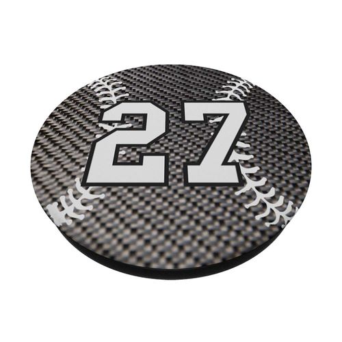 Baseball number 27 black and white phone stand PopSockets PopGrip: Swappable Grip for Phones & Tablets