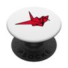 Origami Crane Wireframe Lucky Minimalistic Cute (Red) PopSockets Swappable PopGrip
