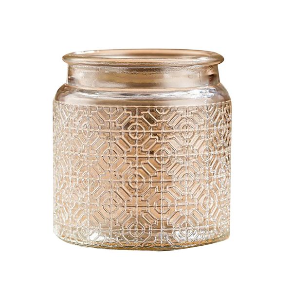 Glass Jar Vintage Glass Sealed Jar with Lid Household Food Grade Storage Jar Coffee Bean Tea Leaf Jar Storage Jar Window Flower Pattern Small